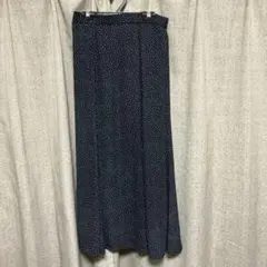 ドット柄 ロングスカート 黒　M