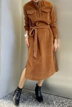 GAP コーデュロイブラウンワンピース