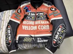 美品 レア 本革 YELLOW CORN バイクジャケット 黒 - メルカリ