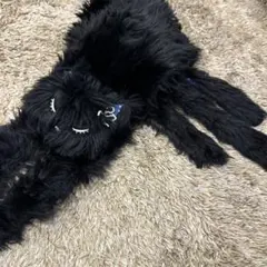 ファー猫マフラー　黒猫　ネコぬいぐるみマフラー　FLAPPER ティペット