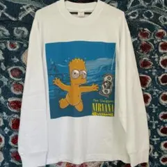 シンプソンズ Nirvana ロンT 長袖 ロンティー 白 Ra7 バート