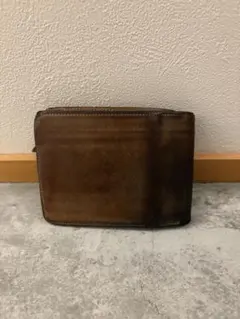 ブラウンレザー 二つ折り財布　マルジェラ