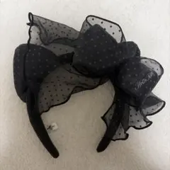 ハローキティ ドット柄カチューシャ 黒 USJ ユニバ