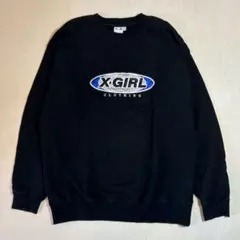 X-girl エックスガール 刺繍ロゴ スウェット ブラック