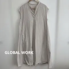GLOBAL WORK ストライプ ノースリーブワンピース L