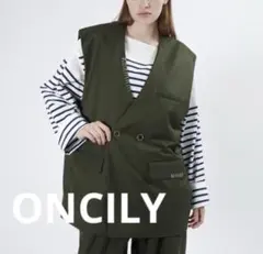 新品　タグ付き　ONCILY オンシェリー　ハンドステッチダブルジレベスト　L