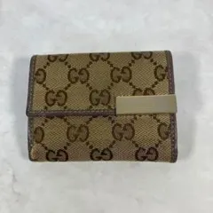GUCCI 구찌 GG 캔버스 접이식 지갑 컴팩트