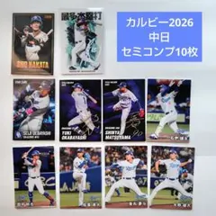 中日ドラゴンズ　カルビープロ野球チップス　2026　セミコンプ　10枚