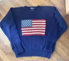 『値下げ』 90's Ralph Lauren コットンセーター(ハンドニット)