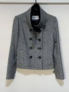 【美品】⭐️PEYTON PLACE⭐️ツイード ダブルブレストジャケット グレー系