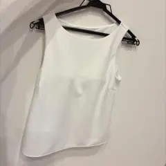 クレープジャージーボートネックブラトップ　白　ホワイト　Mサイズ