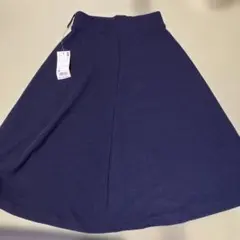 タグ付き新品◯UNIQLO ミラノリブカットソー　ミディスカート　ネイビーXS