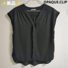 ✨️美品✨️OPAQUE.CLIP Vネックフレンチスリーブブラウス 黒 38