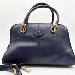 美品/希少カラー✨トッズ　セラ　ハンドバッグ　ショルダー　2way 斜め掛け　紺 極美品✨トッズ セラ 2way ショルダーバッグ レザー バイカラー