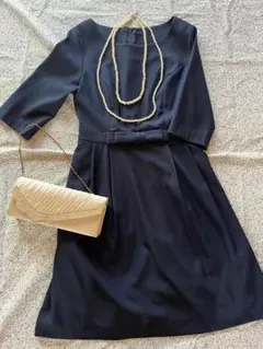 【美品３点セットお買得】セレモニー　ネイビーワンピース
