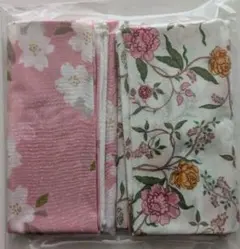 桜と花柄のハンカチ2枚セット