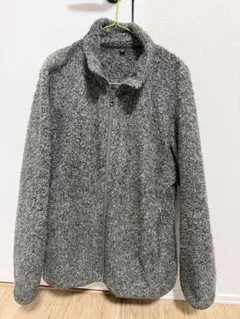 UNIQLO ユニクロ ボアフリース ジャケット グレー L フルジップ 防寒