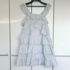 美品⭐︎完売品 グレースコンチネンタル フリル付き水色ノースリーブ 