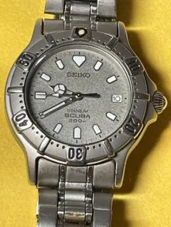 稼動品 セイコー チタニウム スキューバ 200M ソーラー 5K25-0A10