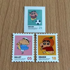 クレヨンしんちゃん　シール　ステッカー　切手風ミニカード　韓国限定