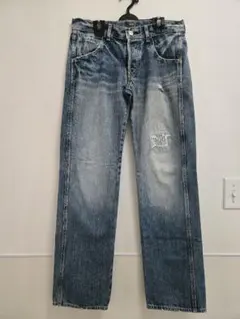 ドミンゴ DMG ダメージ加工 ブルーデニム サイズM ボタンフライ　メンズでも