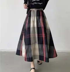 お値下げ⭐︎新品未使用⭐︎フレアチェックスカートMサイズ
