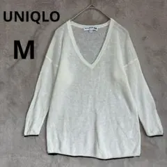 UNIQLO M プレミアムリネン メッシュセーター　七分袖 シアーサマーニット