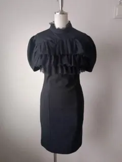 極美品✨エミリアウィズ デニム ドットチュール ロングワンピース 愛沢