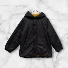 【ムージョンジョン】中綿ジャケット　フードあり　裏地フリース　グレー　120