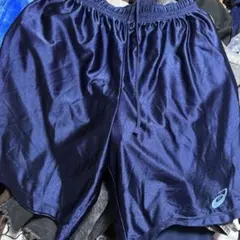 ASICS バスケットボールパンツ ネイビー 光沢素材