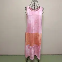 VENTI ロングワンピース ノースリーブ ピンク オレンジ