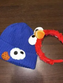 ユニバカチューシャ　エルモ　クッキーモンスター