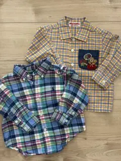 ミキハウス チェック柄 長袖シャツ　ラルフローレン　チェック柄　長袖シャツ