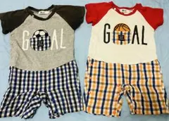 BABYS 70センチ半袖ロンパース　双子　二点セット