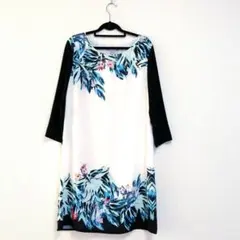 H&M 花柄プリント 七分袖　ワンピース EUR 36　サラッとした生地