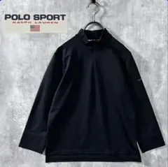【POLO SPORT】USA製 ハーフジップトップス Mサイズ ブラック