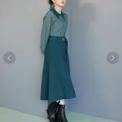 【美品】LEDYAZEL 襟付きジャガードフレアワンピース