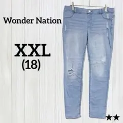 ★Wonder Nation ダメージ加工 ストレッチデニムパンツ 160相当