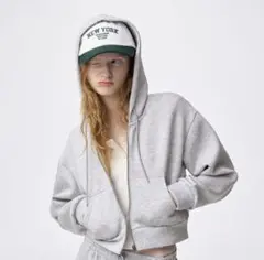 GU ジーユー パフスウェットフルジップパーカ