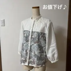 ミナペルホネン　rosy ボリューム袖　ブラウス　綿　ローン　ハンドメイド ミナペルホネン rosy ボリューム袖 ブラウス 綿 ローン ハンドメイド