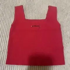 EMODA　ストーンロゴニットタンクトップ　赤のサムネイル