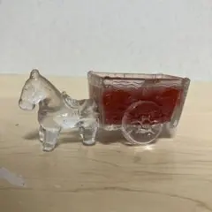 3F ヴィンテージ ガラス製 馬車 馬 キャンドル 昭和レトロ インテリア 置物