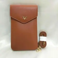 スマホショルダーバッグ ミニショルダー スマホバッグ ミニポーチ ブラウン