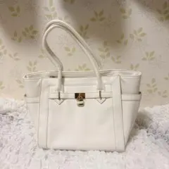 セシルマクビー CECIL McBEハンドバッグ 白 A4可 大容量 通勤