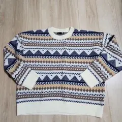 Dazy 幾何学模様 ニットセーター Lサイズ