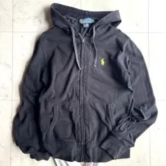 ポロバイラルフローレン ポニー刺繍 コットンフードジップアップパーカー L