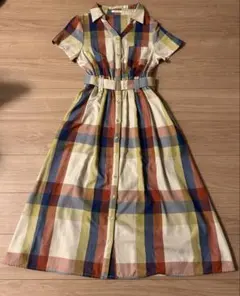 【ほぼ新品】REDYAZEL カラフルチェックワンピース マドラスチェックワンピ
