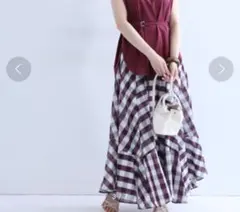 Mystrada シアーチェックスカート　38