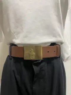 希少　ポロラルフローレン 高級イタリアン　レザードレスベルト 本革 ユニセックス