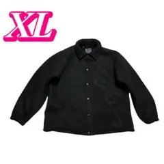 ★大きいサイズ 裏ボア フェイクムートン コーチジャケット ブラック XL 極暖